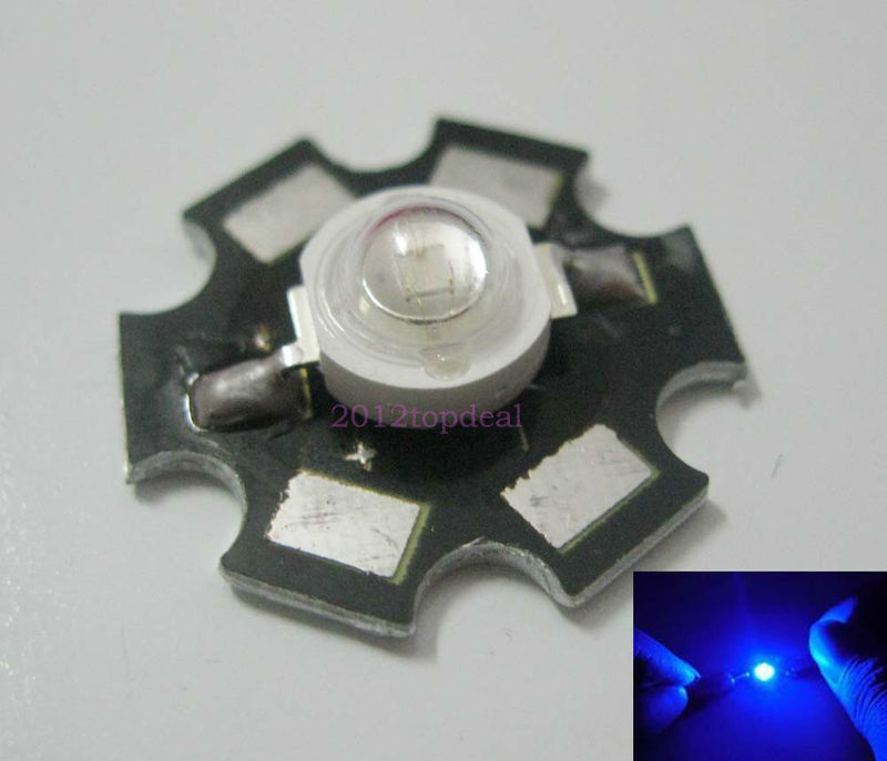 3W High Power Blue LED 465-475nm 60lm with 20mm Star Base VG91